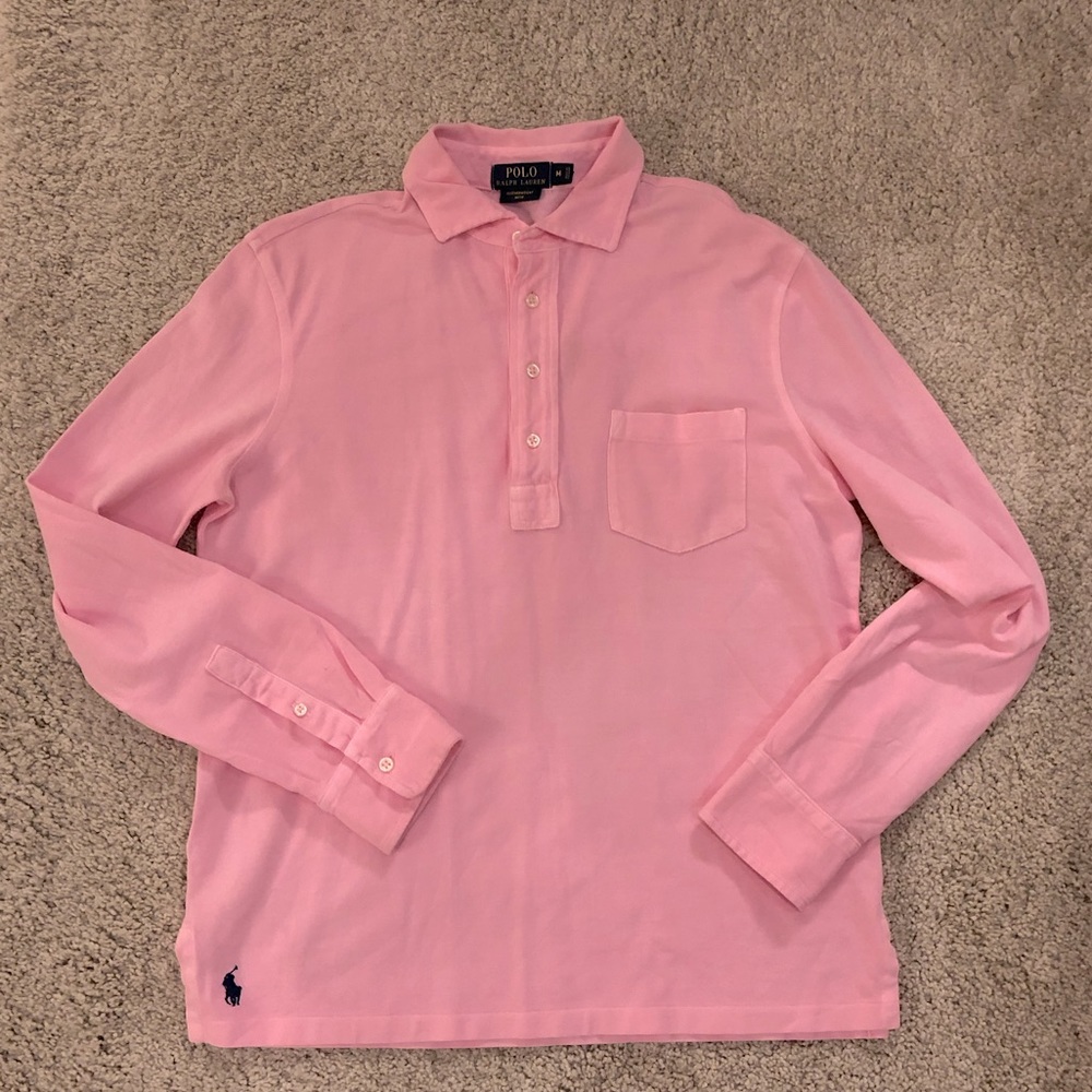SOLD - Men’s polo long sleeve pink